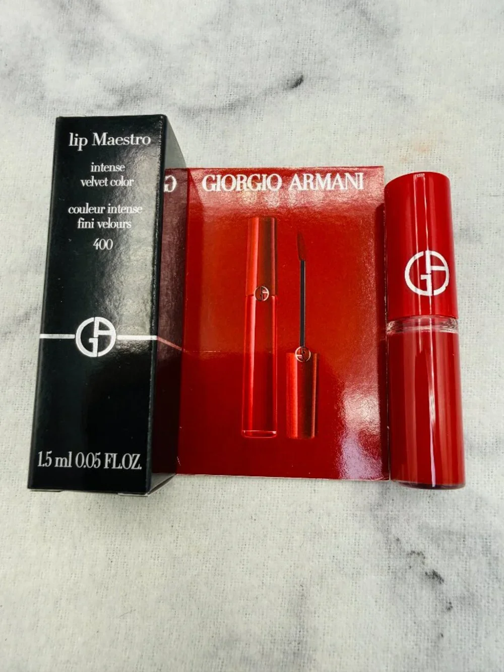 Giorgio Armani Beauty Gift Set-Lip Maestro Intense Velvet Color400,2pc-BOXED-NEW